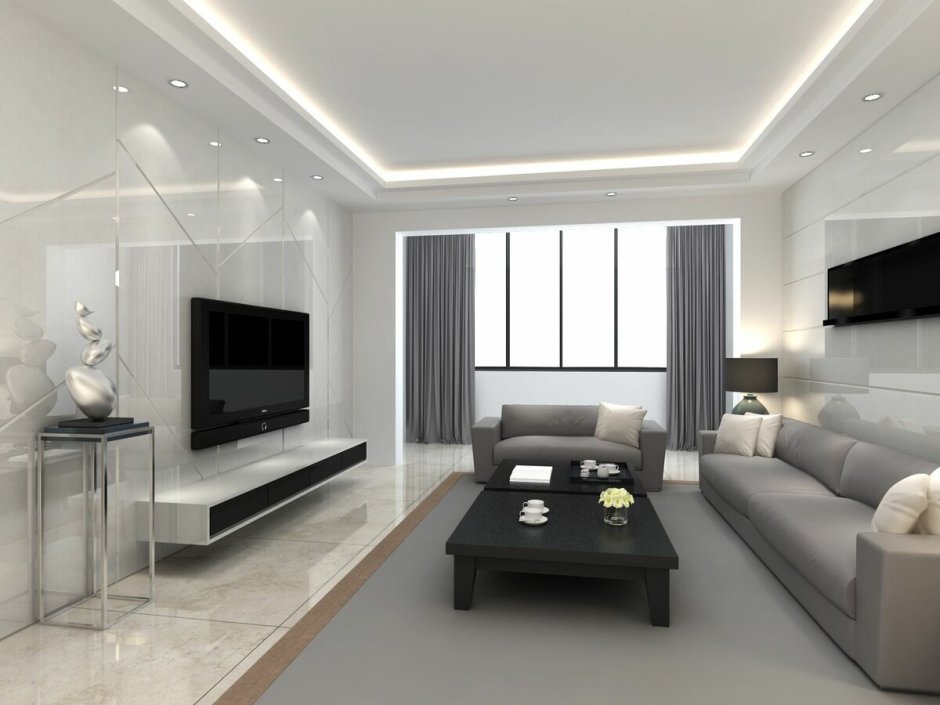 Low ceiling living room design