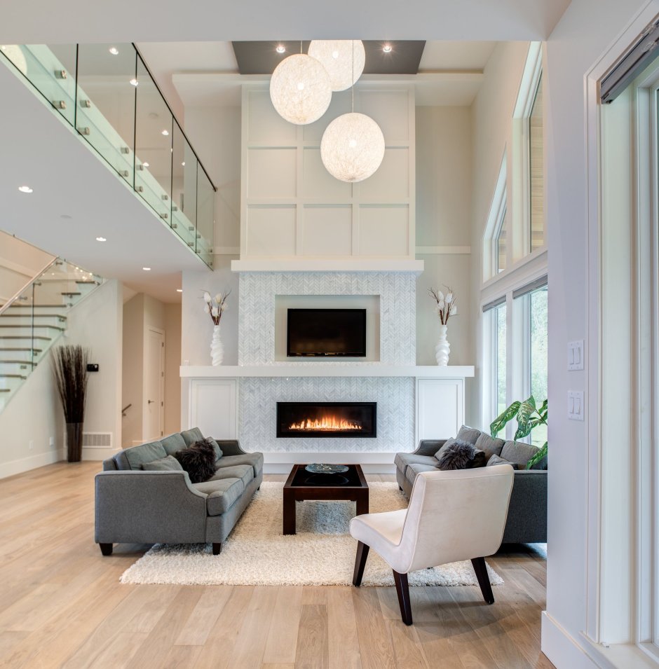 Modern luxury high ceiling living room