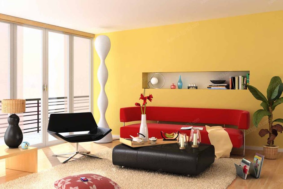 Yellow walls living room ideas