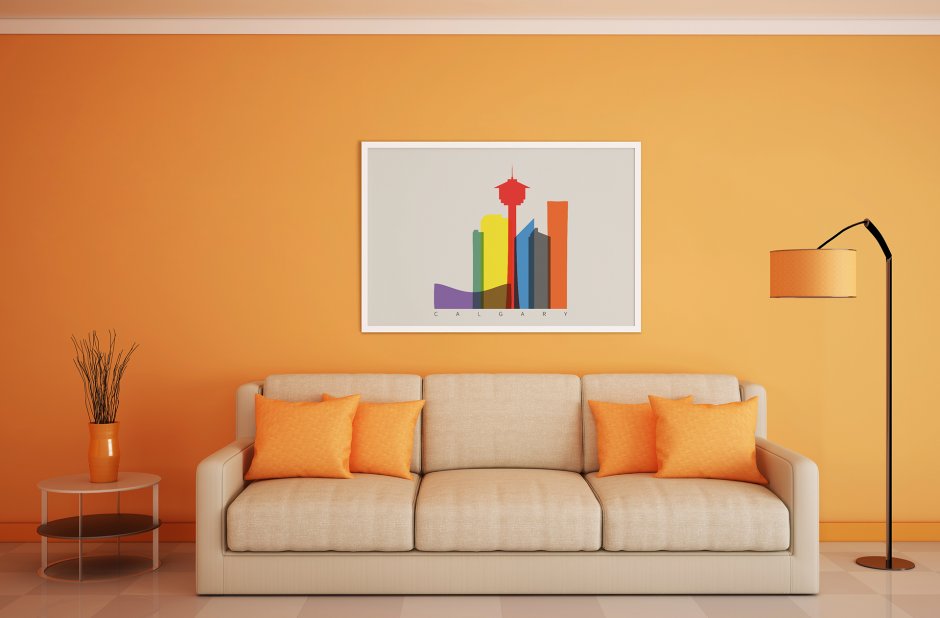 Orange room painting design