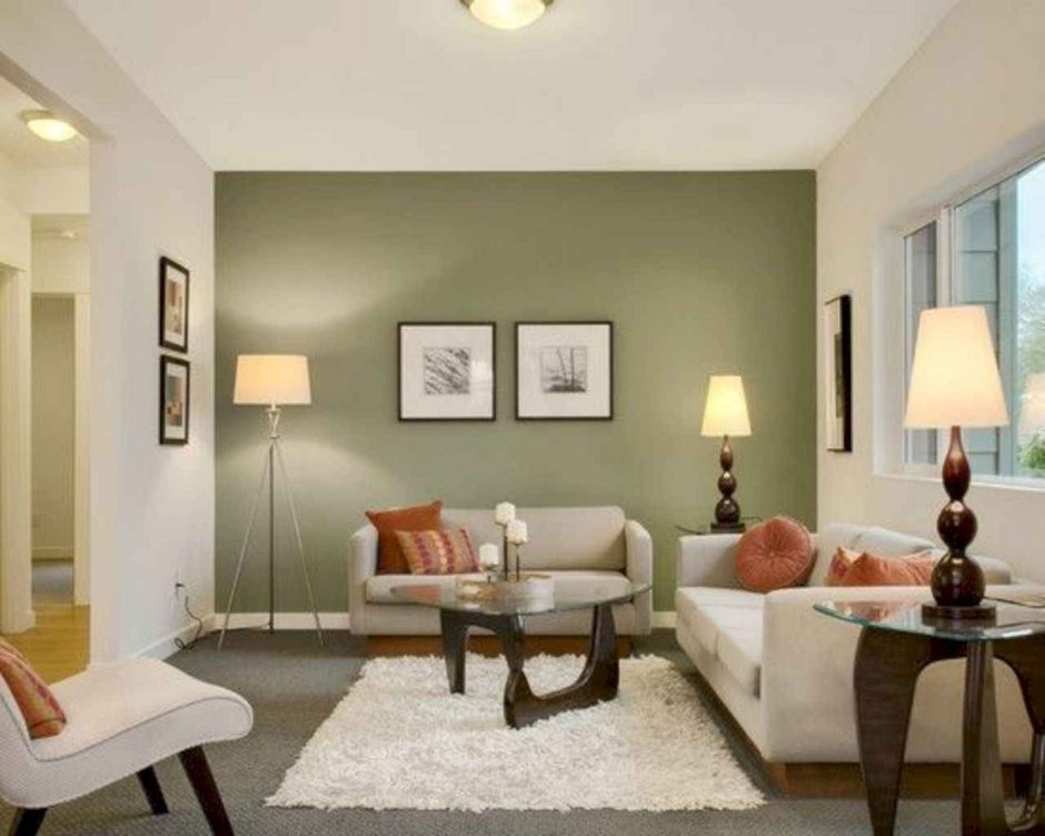 Olive green living room