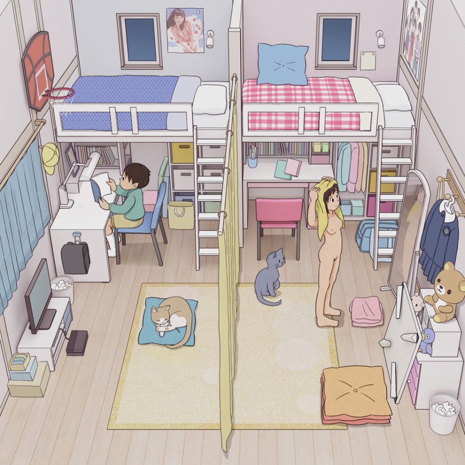 Anime house living room