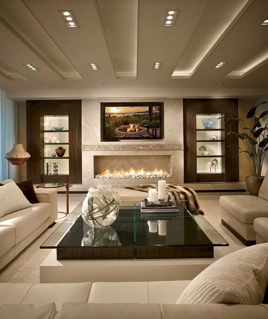 Interior design living room high ceiling