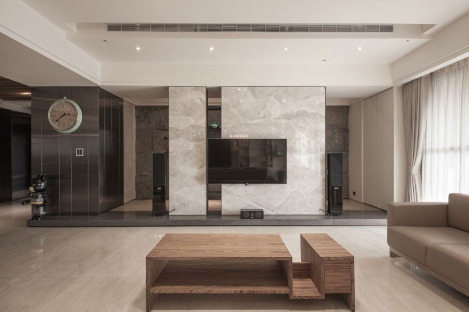 Living room marble wall design