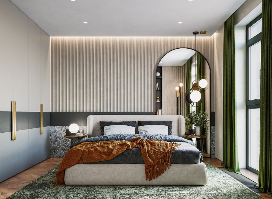 Modern minimalist hotel room design
