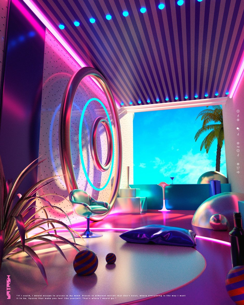 Synthwave room decor