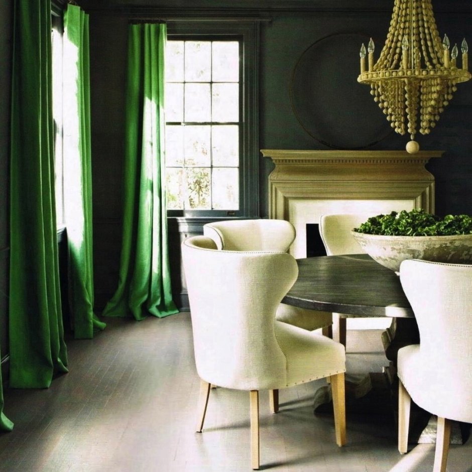 Emerald green and grey room