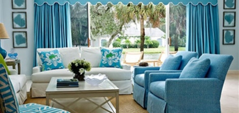 Aqua living room decor