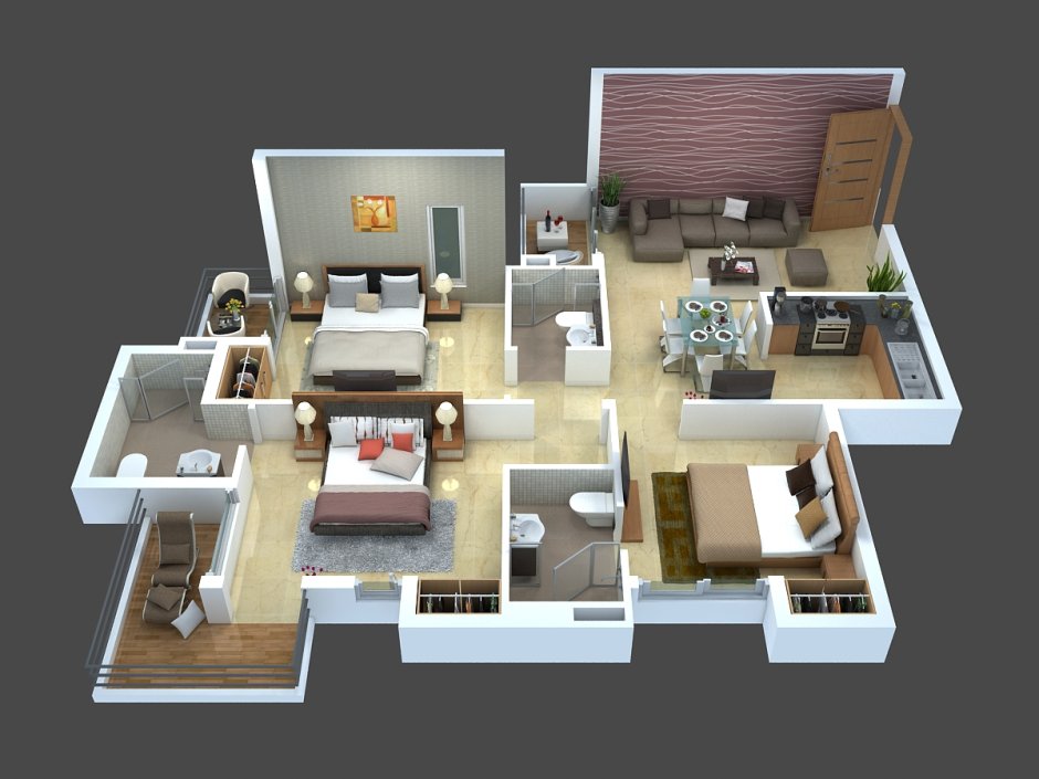 Two rooms floor plan