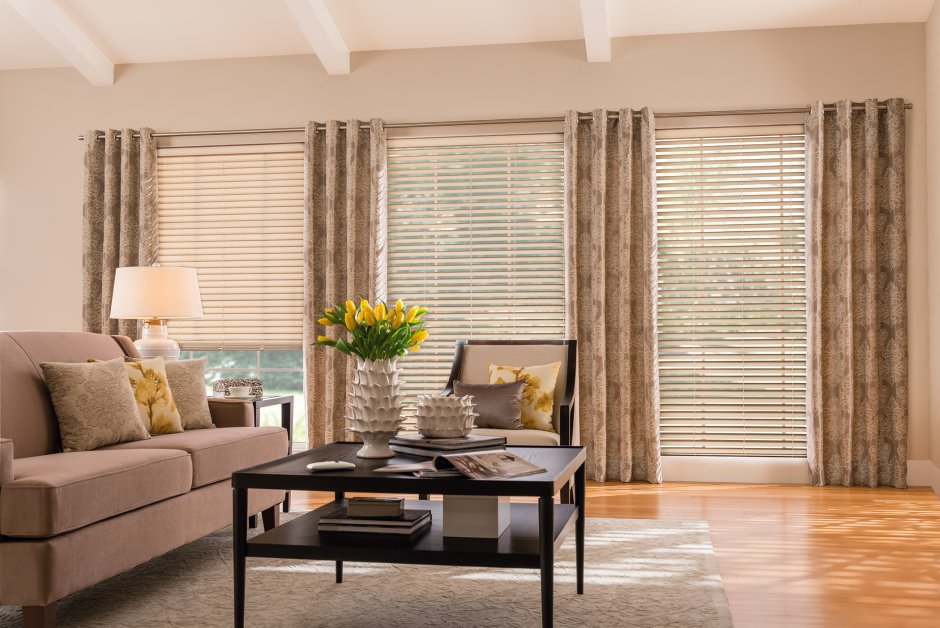 Living room roman blinds