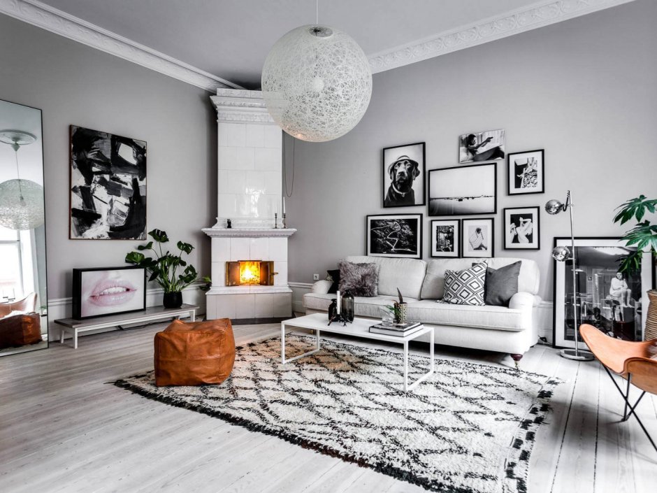 Living room gypsum wall design