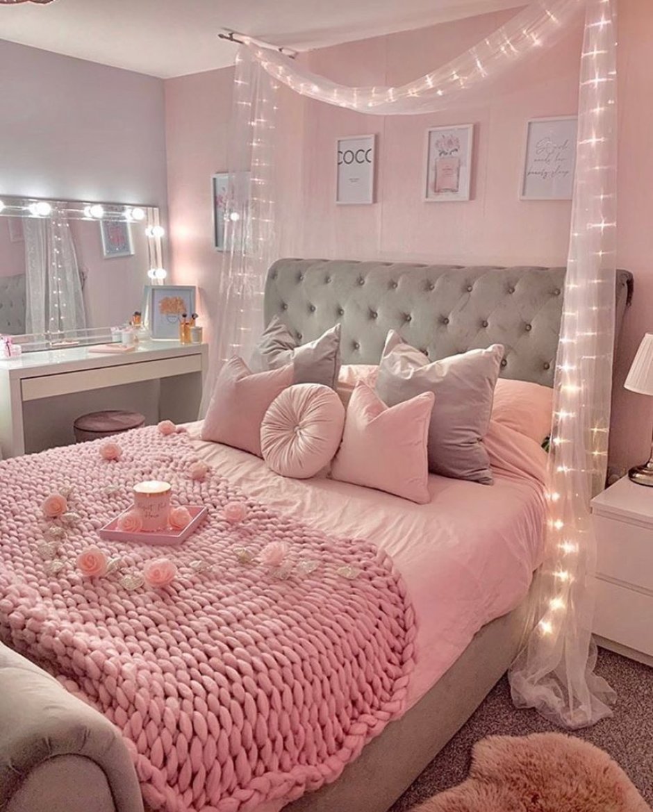 Pink light in room