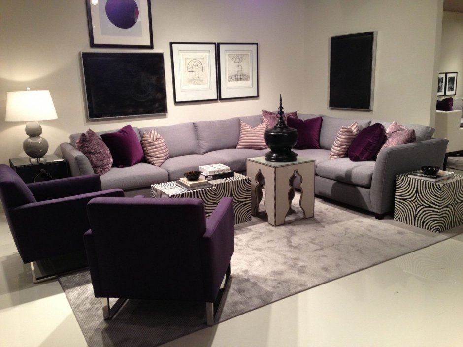 Purple sofa living room ideas