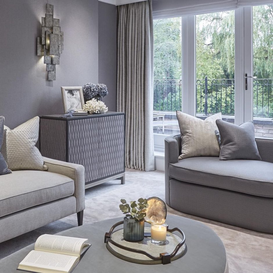 Grey colour scheme living room