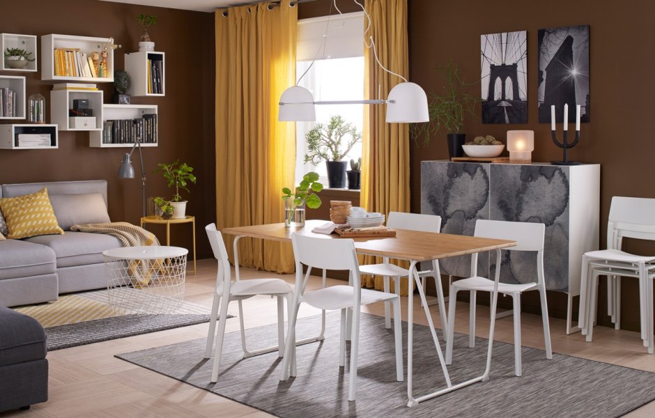 Living room with dining table layout