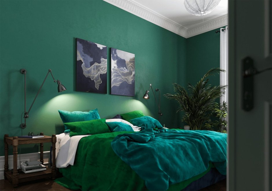 Sea green room colour