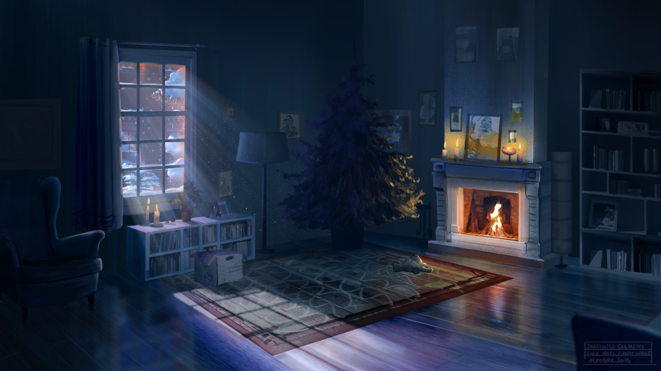 Christmas fireplace hearth architecture illuminated. | Free Photo  Illustration - rawpixel