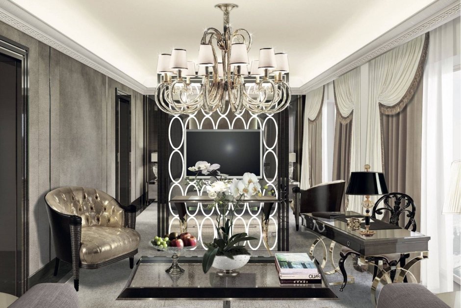 Art deco inspired living rooms