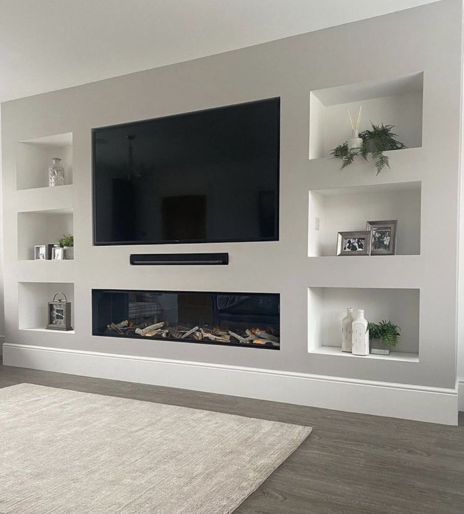 Living room gypsum board tv wall designs