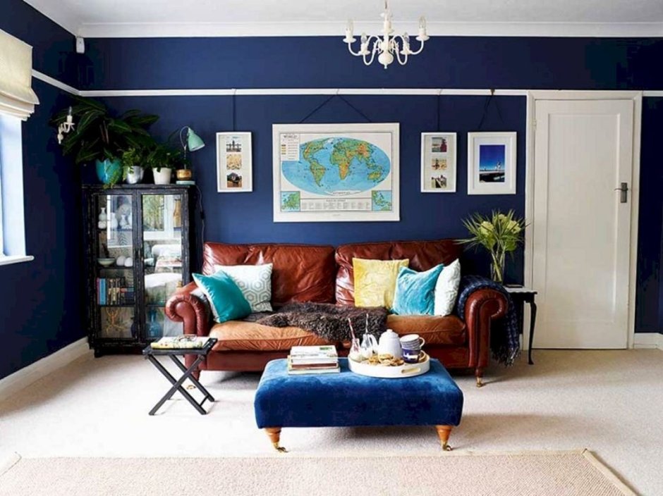 Blue carpet living room decorating ideas