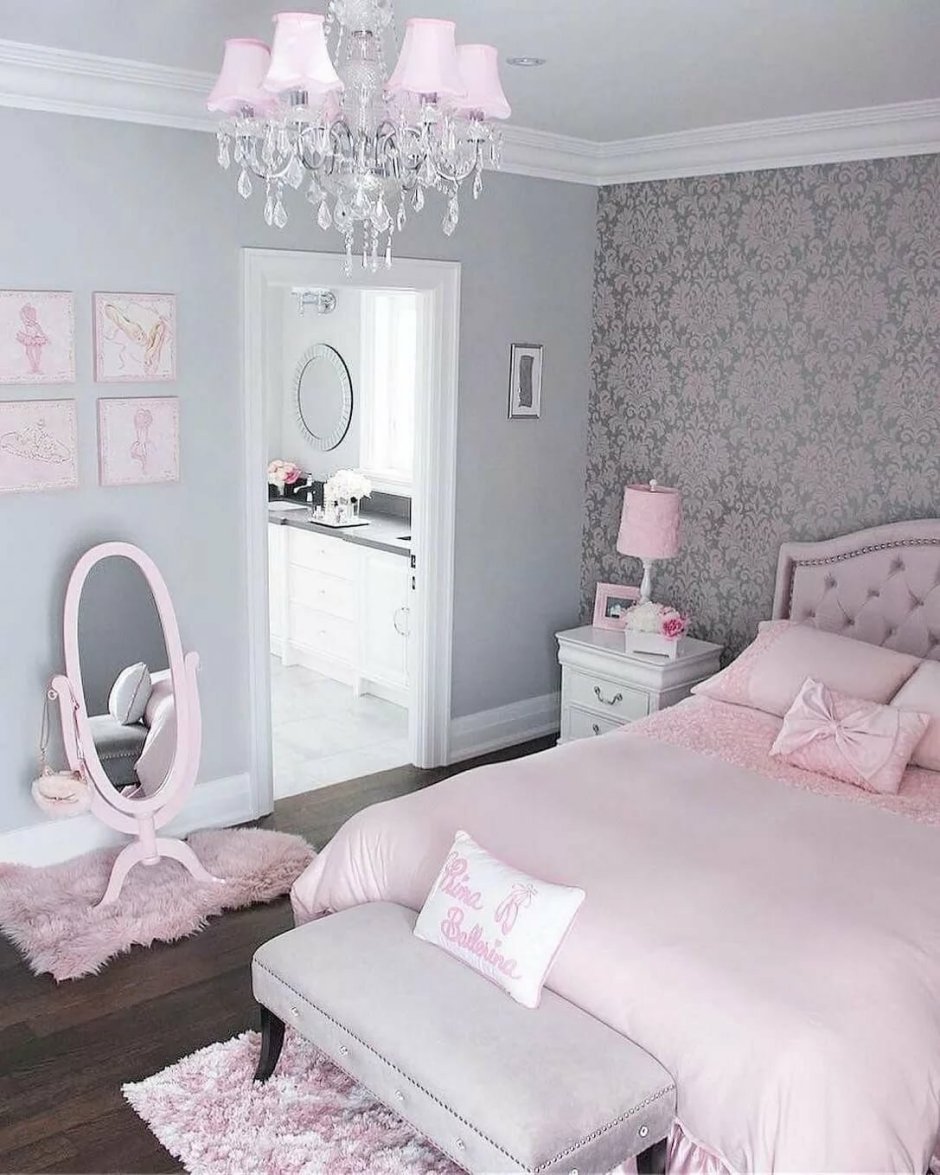 Grey pink combination room - 82 photo