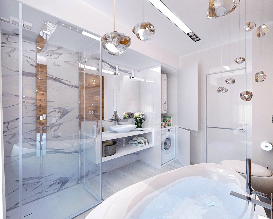 Bathroom design for rectangular room