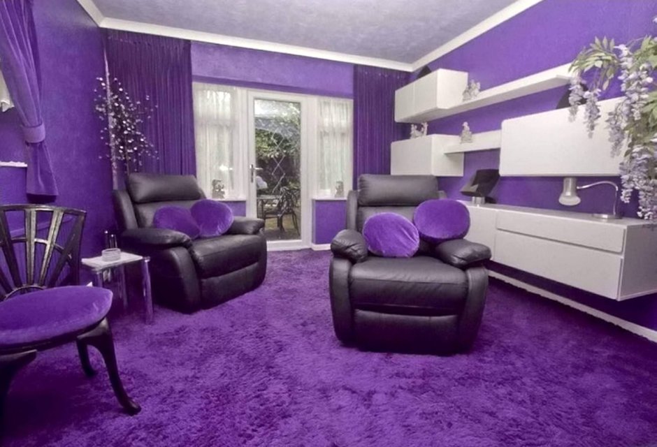 Blue purple living room