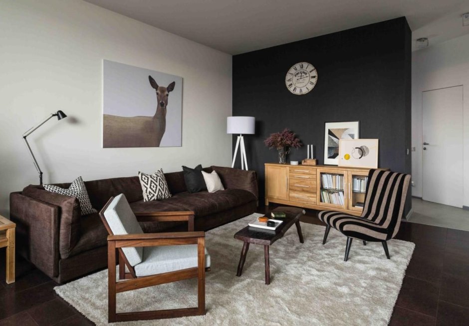 Black white and brown room