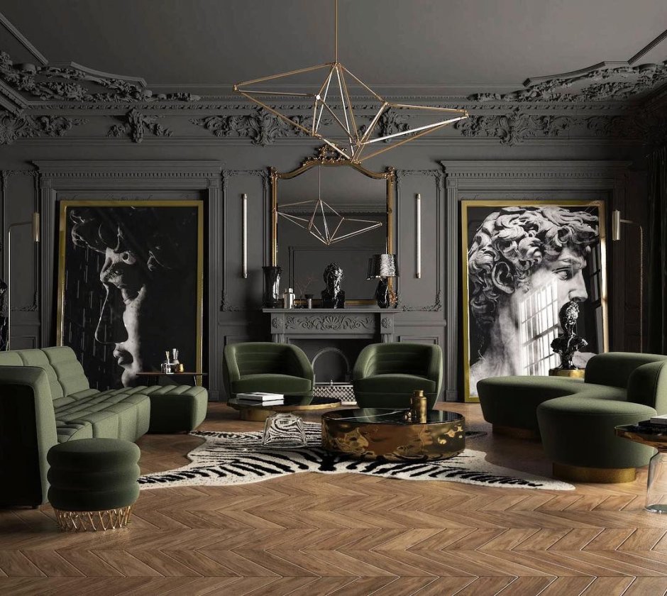 Dark luxury living room