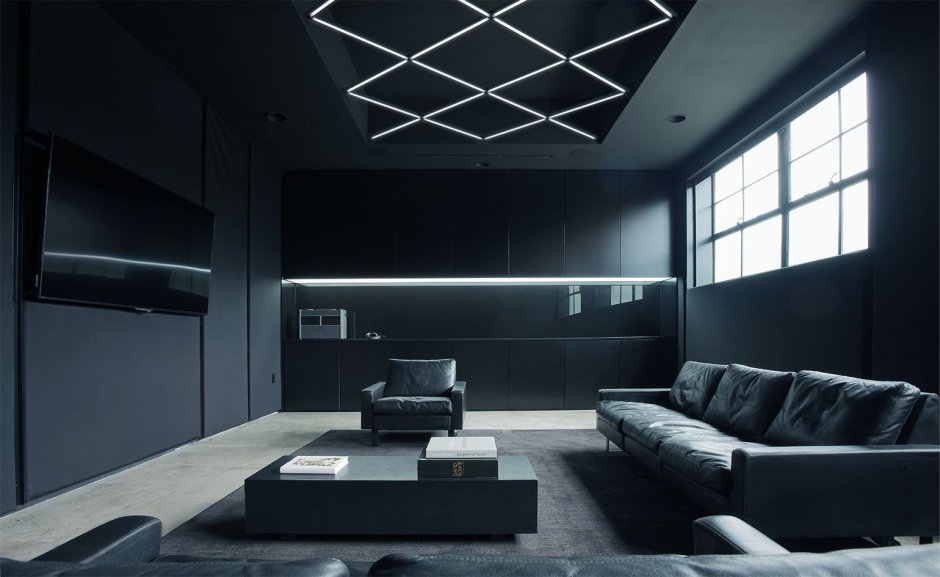 Black room with led