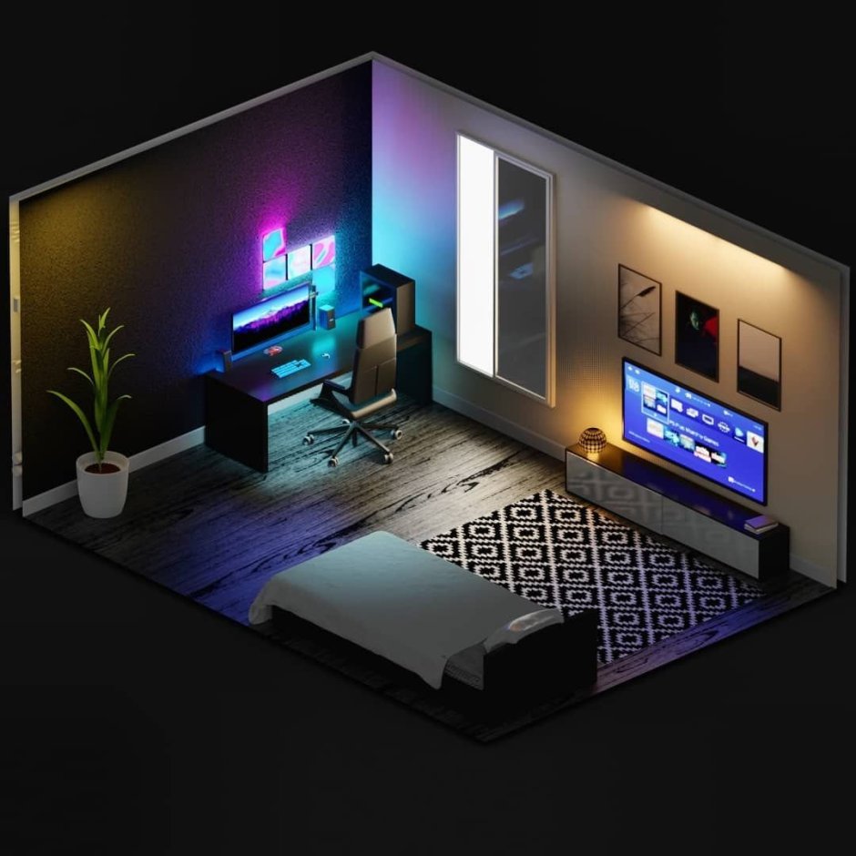 Gaming room in house