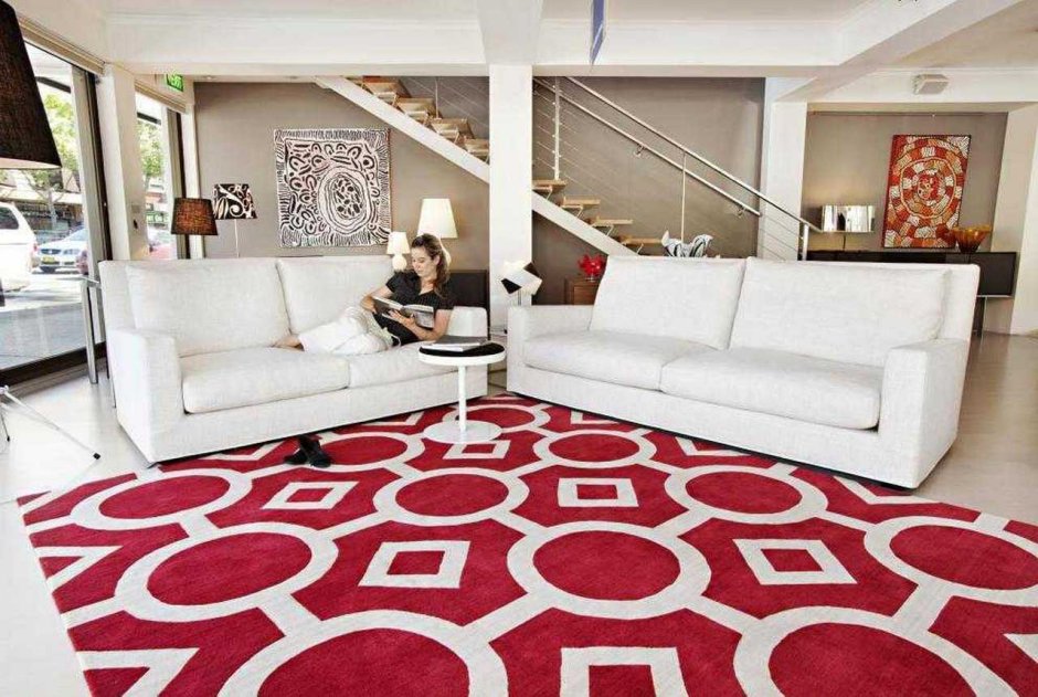 Red carpet living room ideas