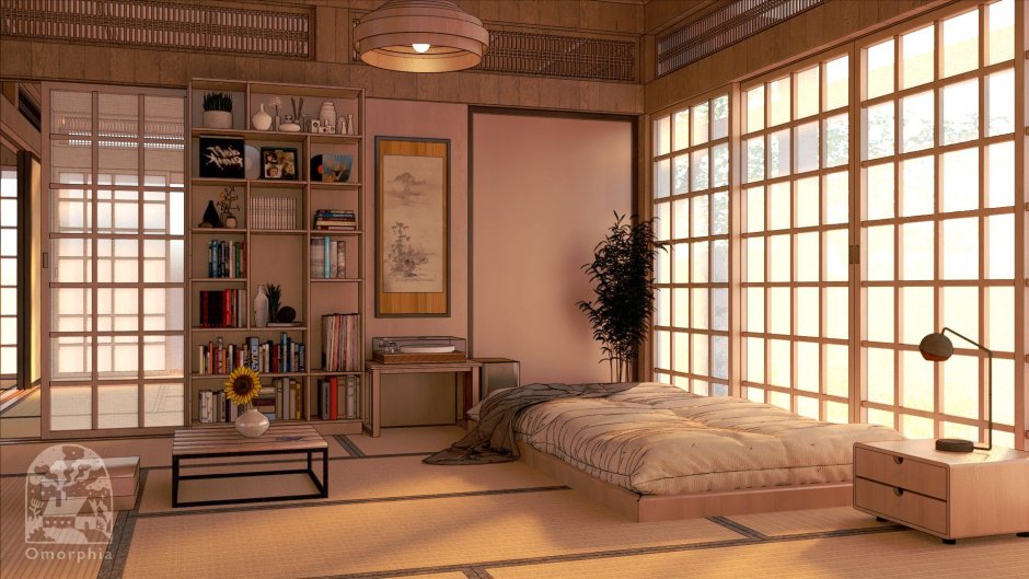 Traditional japanese bed room