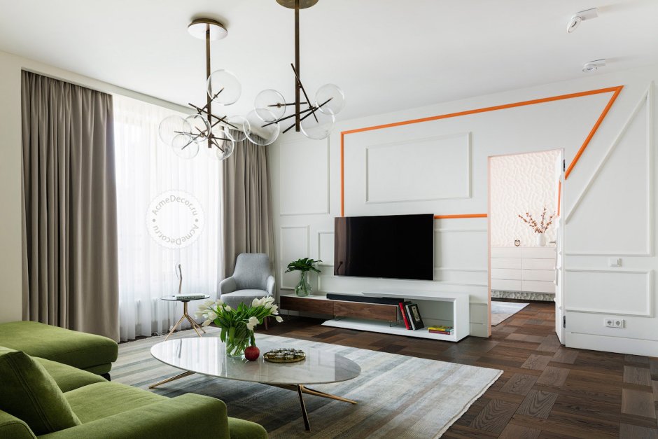 Wall mounted tv design living room