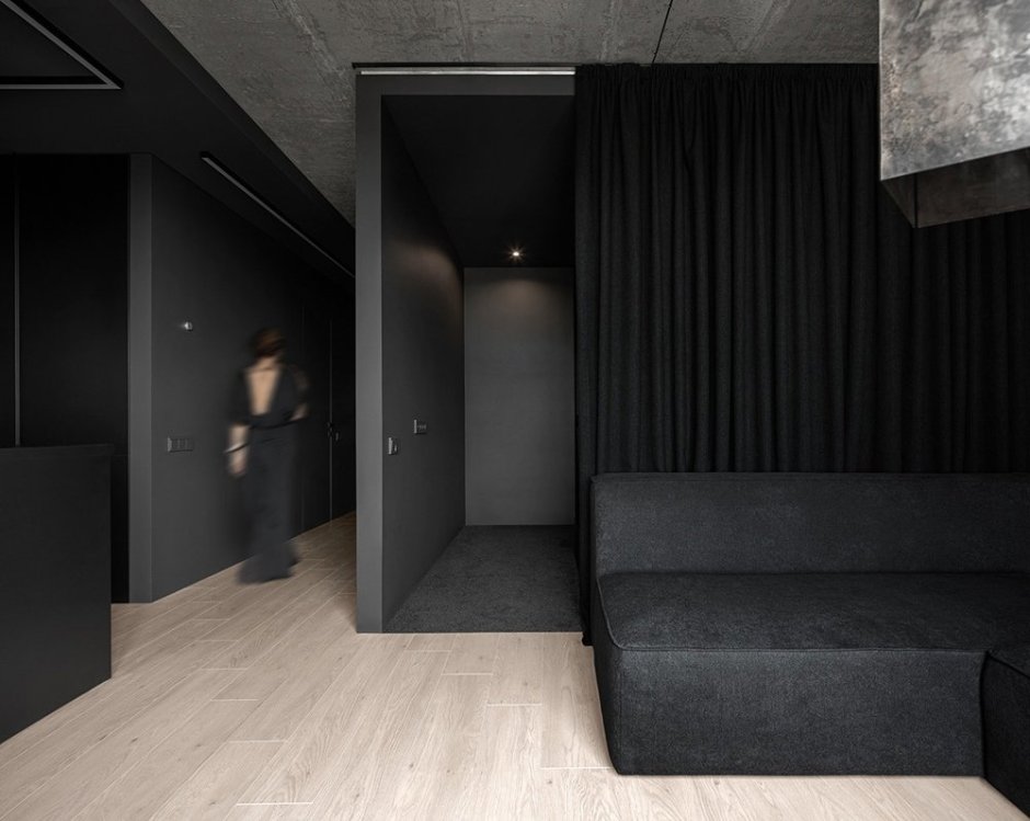 Full black room design