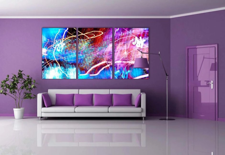 Anime living room with tv