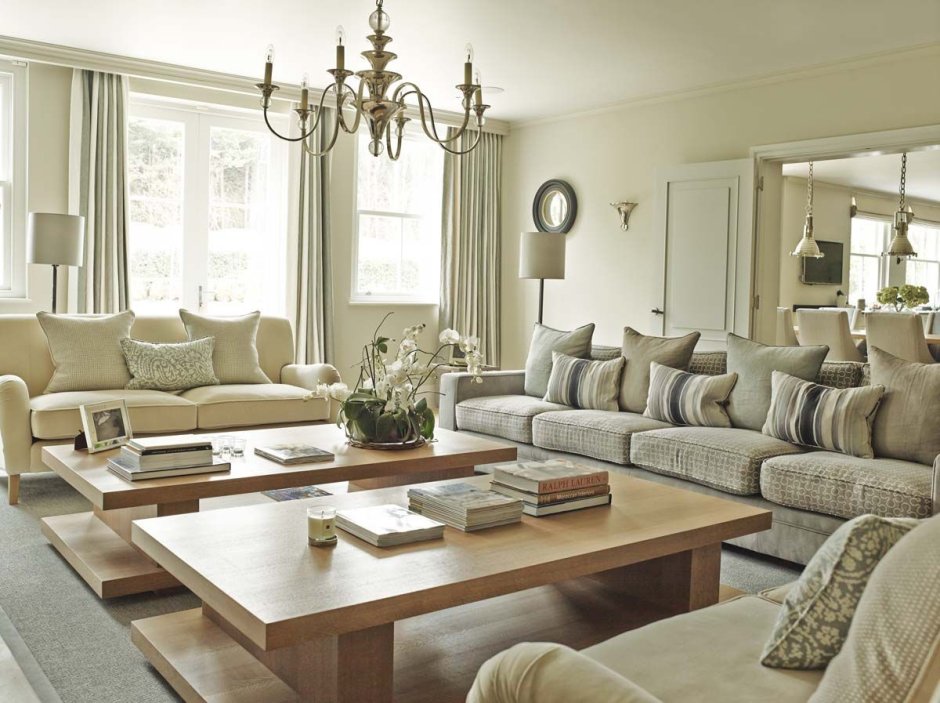 Furniture layout rectangular living room