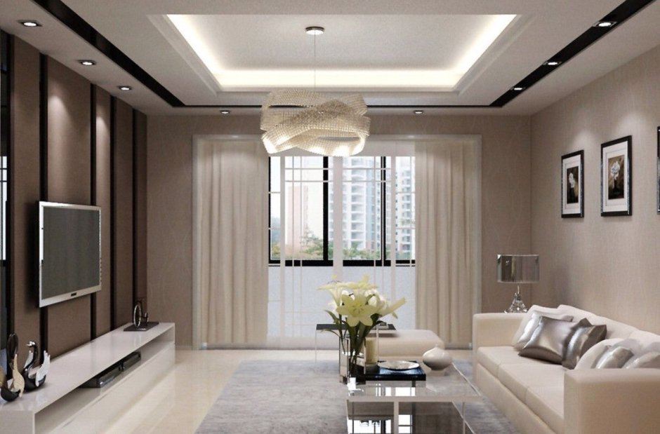 Plaster ceiling design for small living room
