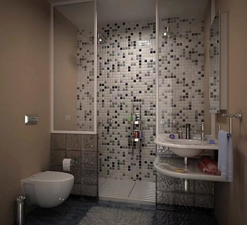 Comfort room tiles designs small space - 77 photo