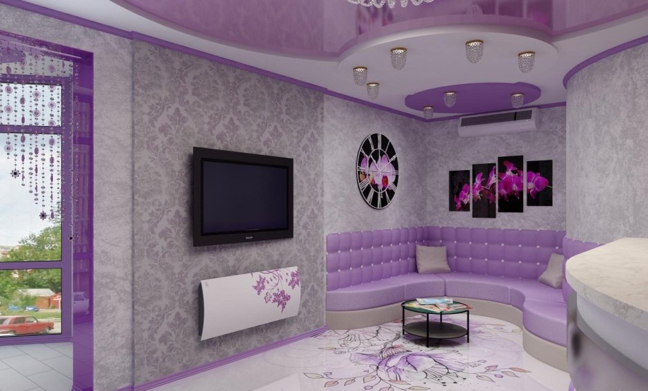 Purple craft room