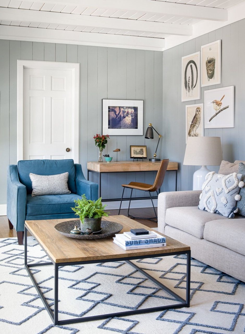 Scandinavian blue living room
