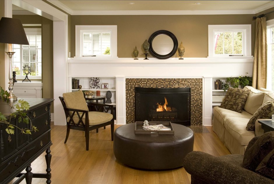 Corner fireplace living room design ideas