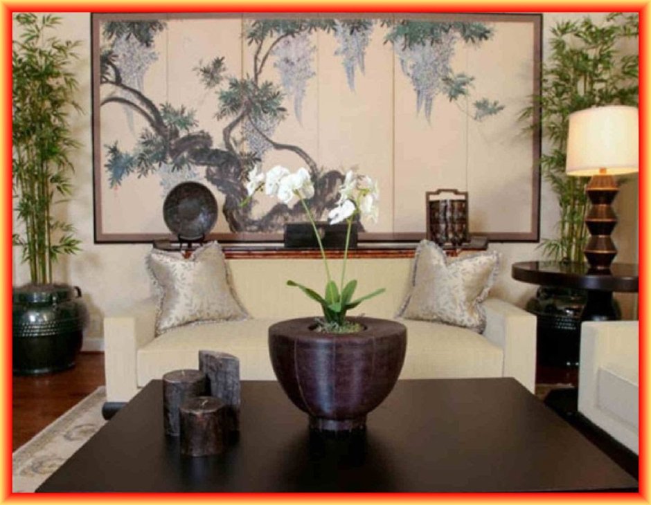 Asian inspired living room