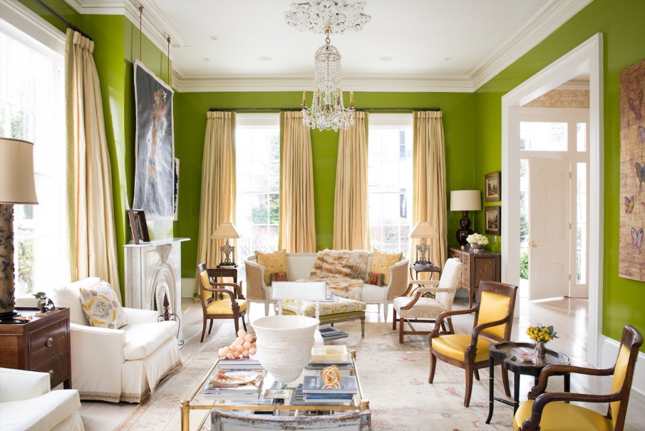 Green living room color palette