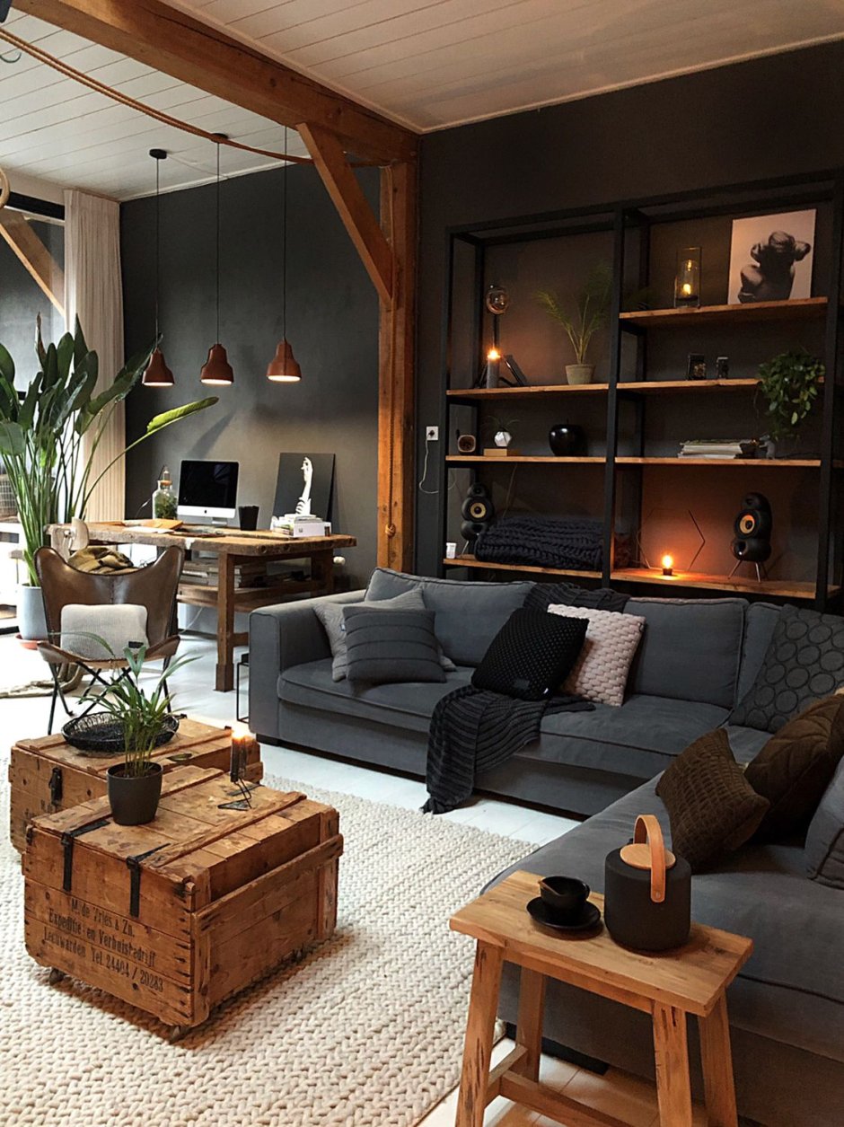Cozy industrial living room
