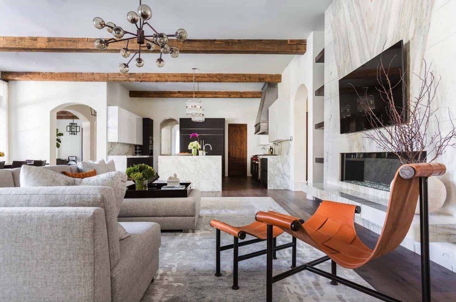 Modern mediterranean interior design living room
