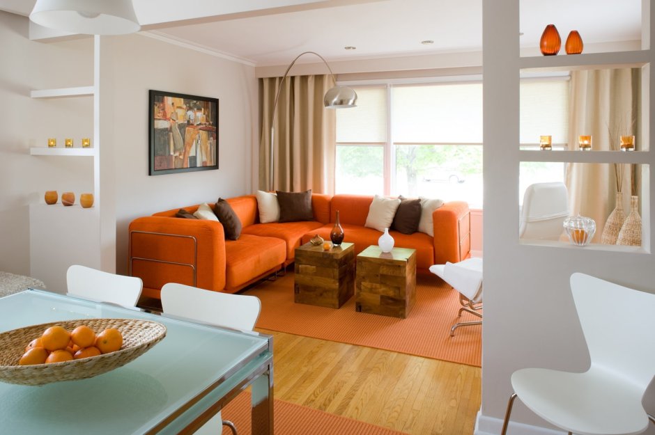 Orange colour in room