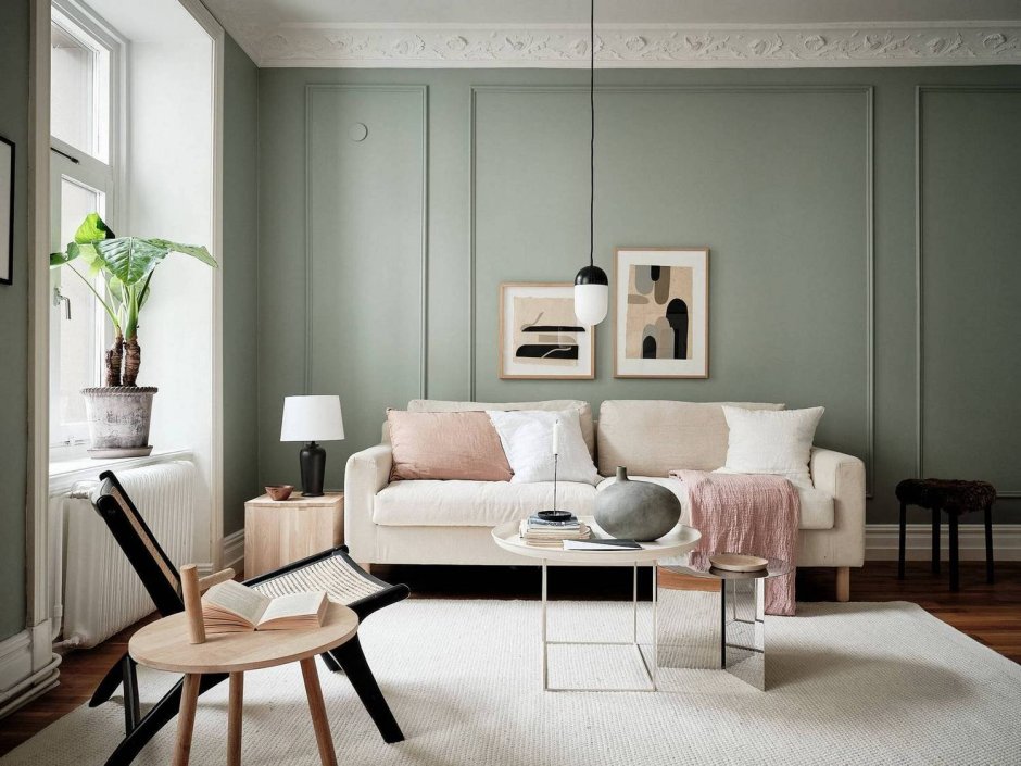 Pistachio green living room