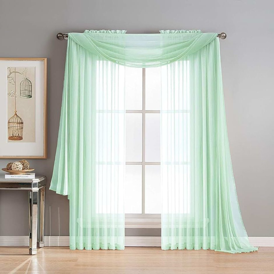 Mint green curtains for living room