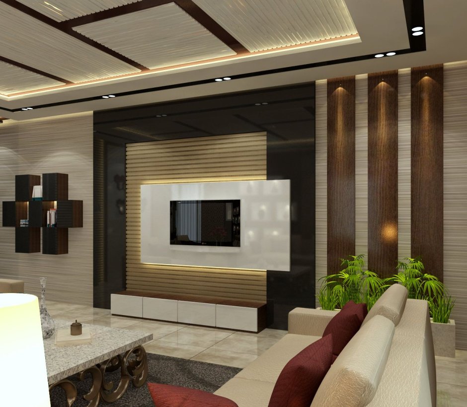 Modern wooden cabinet designs for living room